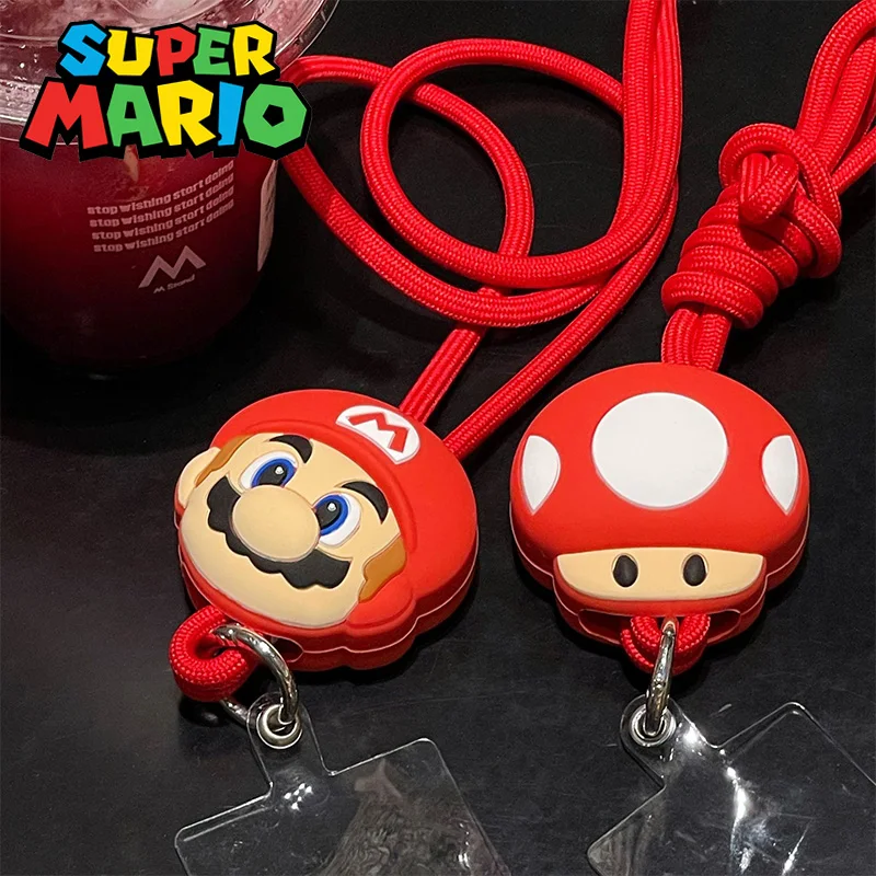 40cm Super Mario Universal Phone Lanyard Strap Mobile Phone Hanging Rope Neck Straps Anti-lost Lanyards Cell Phone Accessories