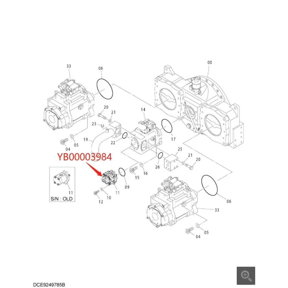 非常に人気のある油圧メインポンプのスペアパーツ ギア ギア パイロット ポンプ YB 00003984 9217993   ZX280-5B ZX330-5A ZX330-用