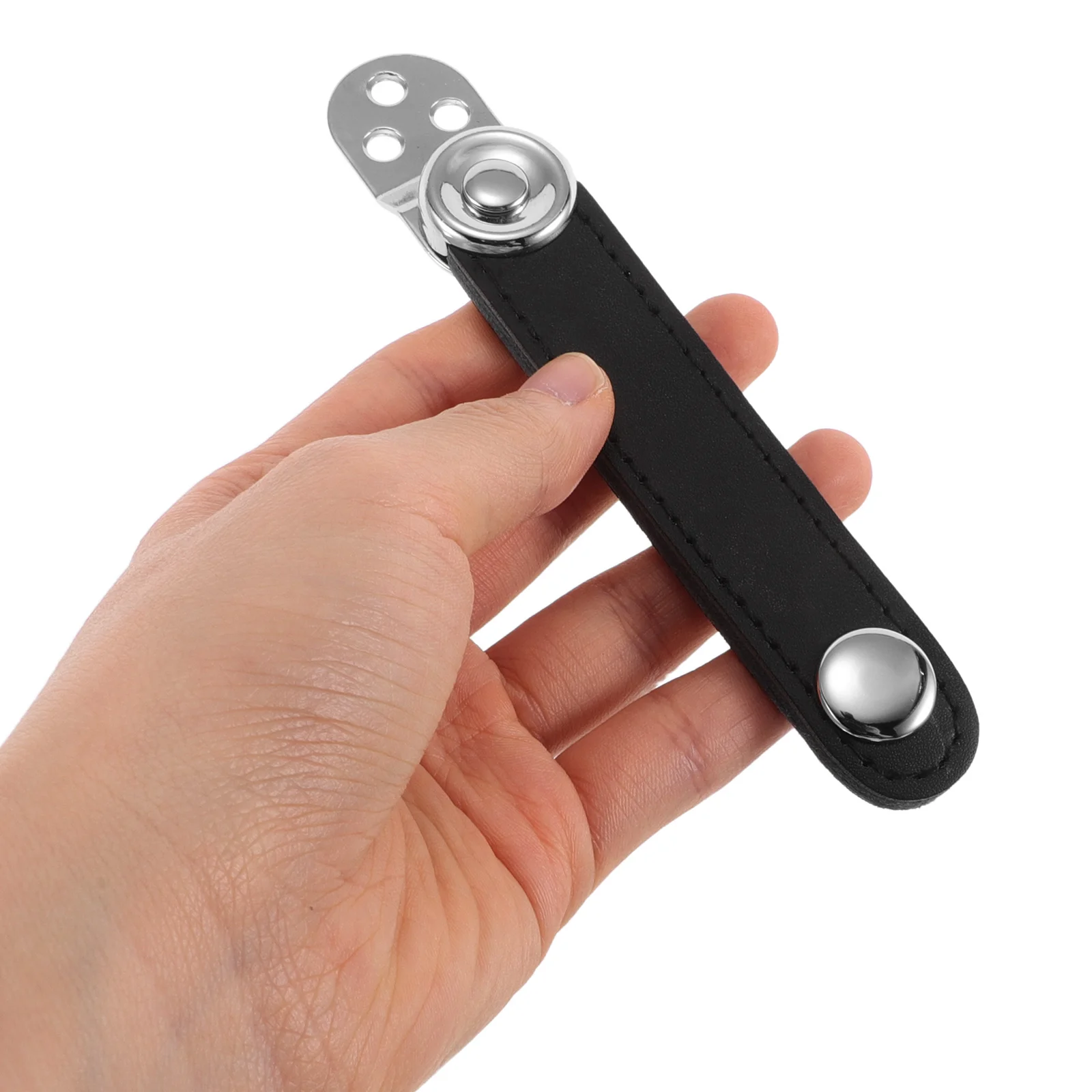 

4pcs Accordion Bellows Buckle Metal Head Parts Black Fittings Straps Durable Cowhide Compatible Models Smooth Performance