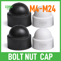 PE Bolt Cover Screw Caps Hex Cap Dome Plastic Nut M4 M5 M6 M8 M10 M12 M14 M16 M18 M20 M22 M24 White Black Nylon Insert Locknut