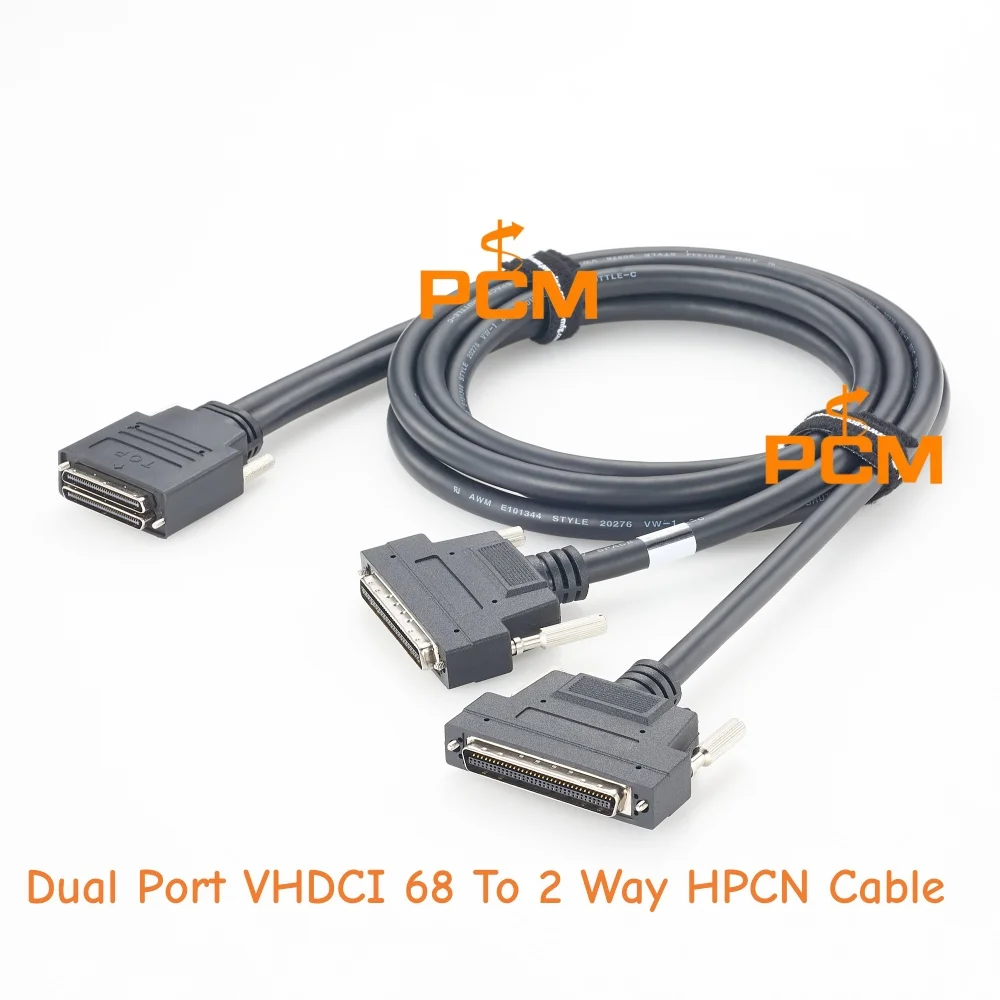 Dual-Port-VHDCI68-Kabel zu 2-Wege-HPCN-Kabel, 68-poliges SCSI-Signalkabel mit Schirmung für Datenerfassung und industrielle Steuerung – Detail 1
