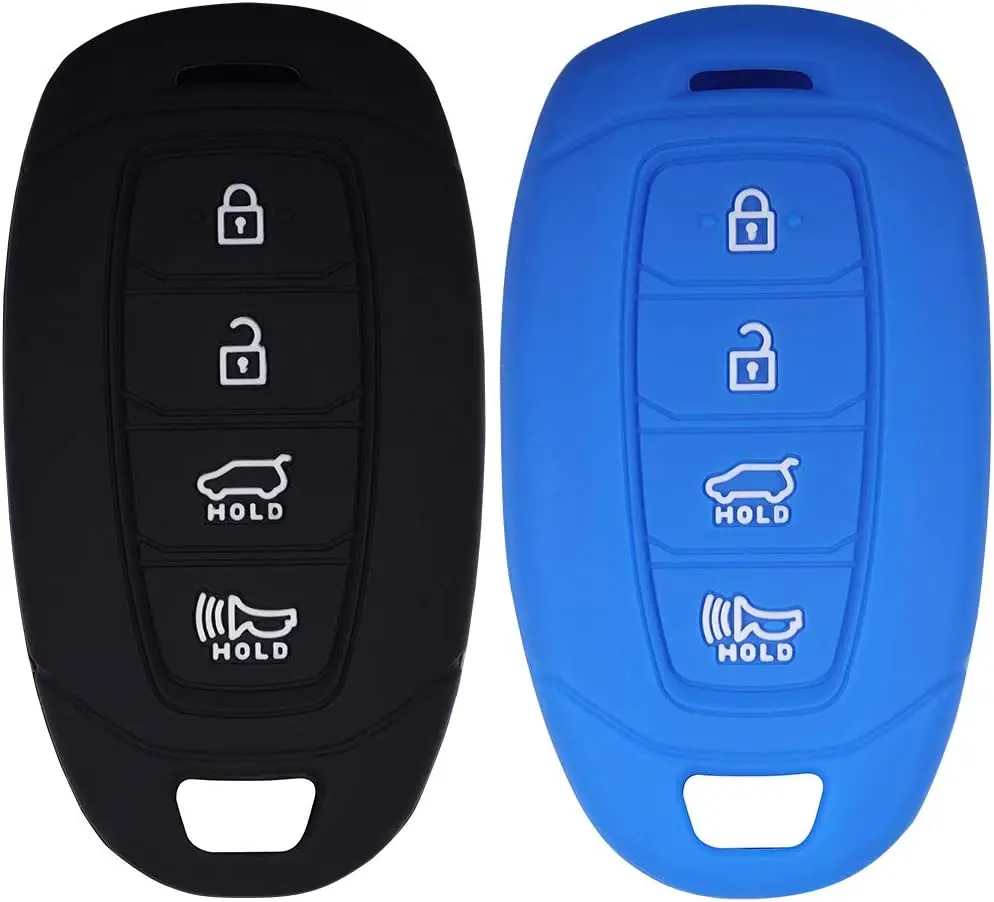 Key Fob Cover Silicone Protection Case for 2018 2019 2020 2021 Hyundai Venue Kona Santa Fe Veloster Palisade Elantra GT Keyless