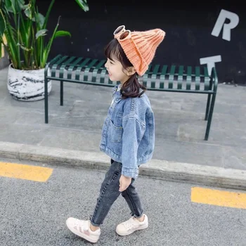 Girls Denim Jacket 4 Baby Girls Denim Jacket Spring Autumn Kids Jean Coat For Girls Sweet Little Princess Outerwear Children Clothing 1-10 Years 4