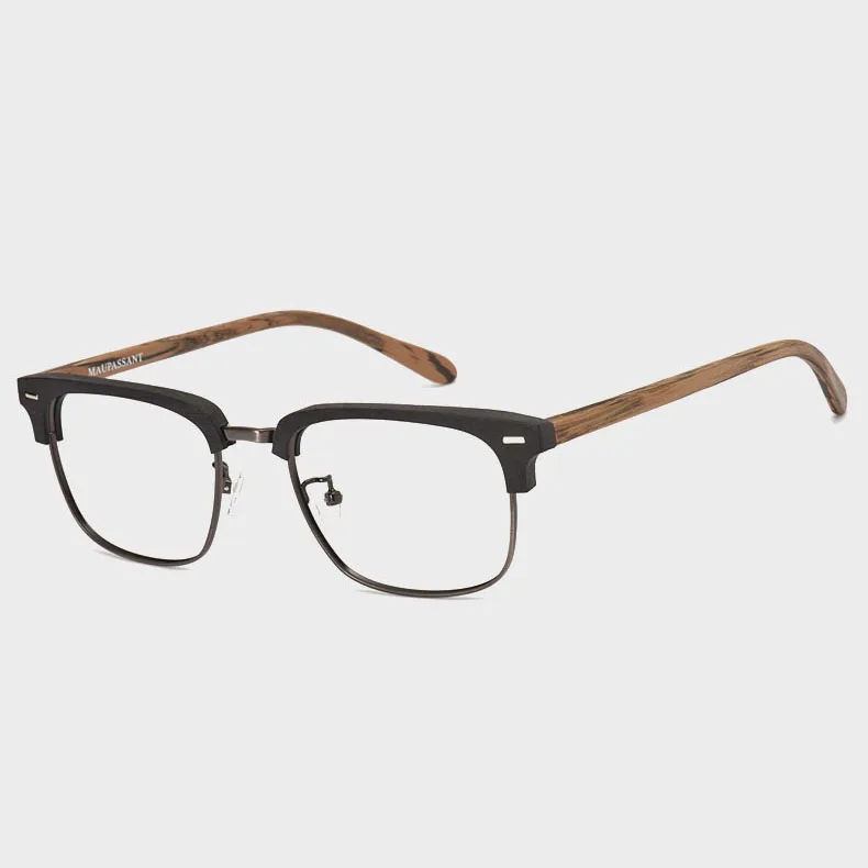 

Japan Style Square Classic Big Size Eyewear Wood Texture Acetate Vintage Reading Eyeglass Frames Prescription Glasses For Men