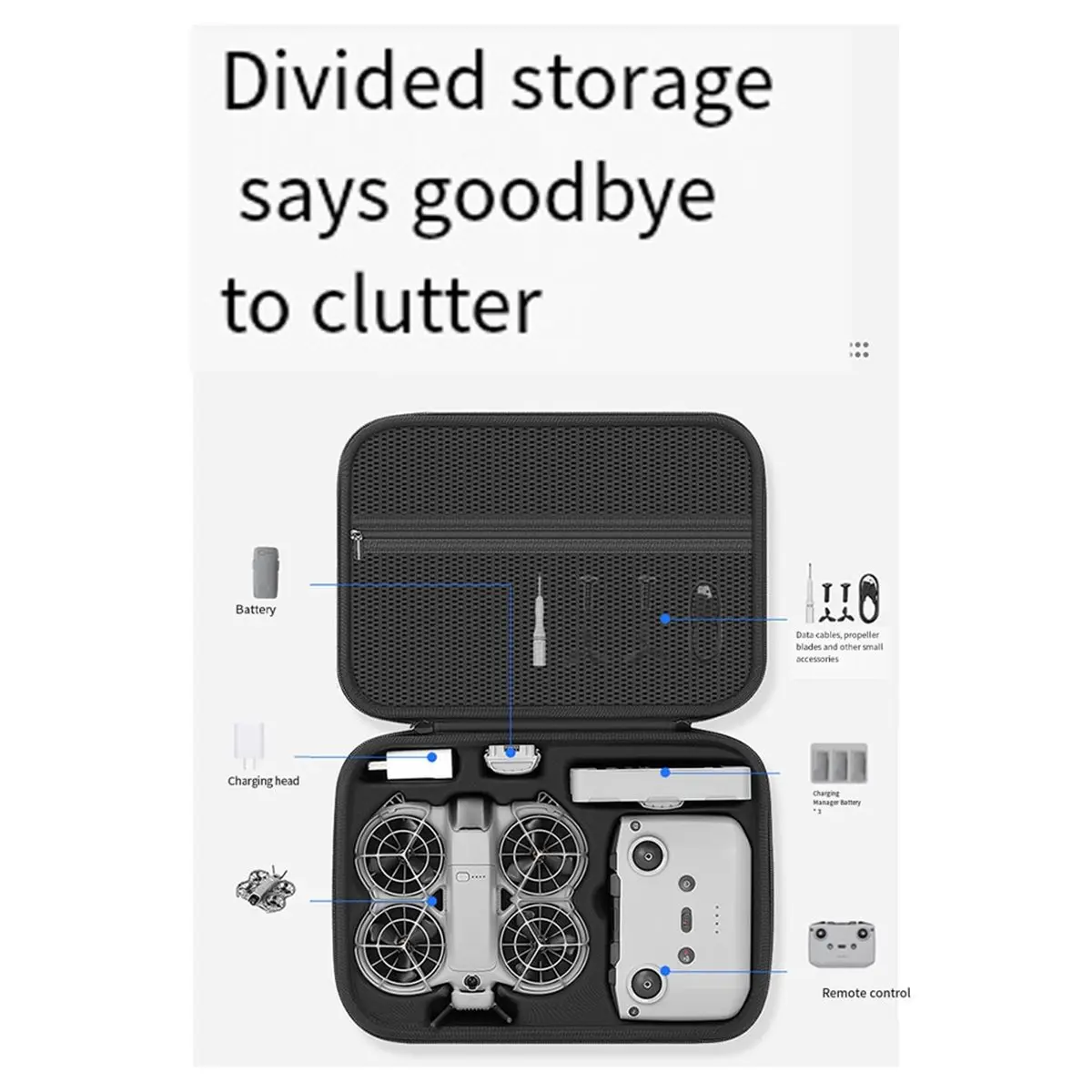 【Organizer】 For NEO 2 Combo Carrying Case PU Storage Bag Splash-Proof Shoulder Bag for Drone Accessories Travel-Friendly A