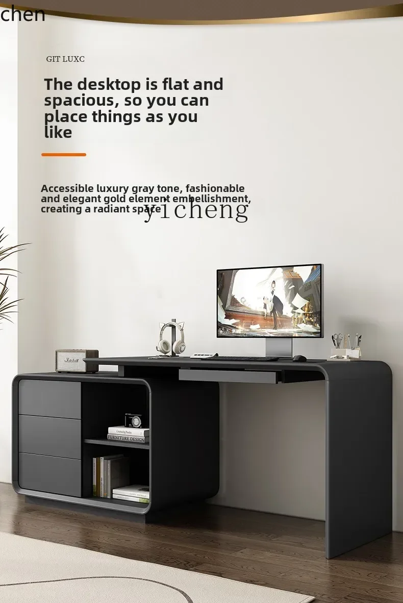 ZMLModern Simple Paint Corner Rotating Computer Table Small Apartment Bedroom Study Home Retractable Desk