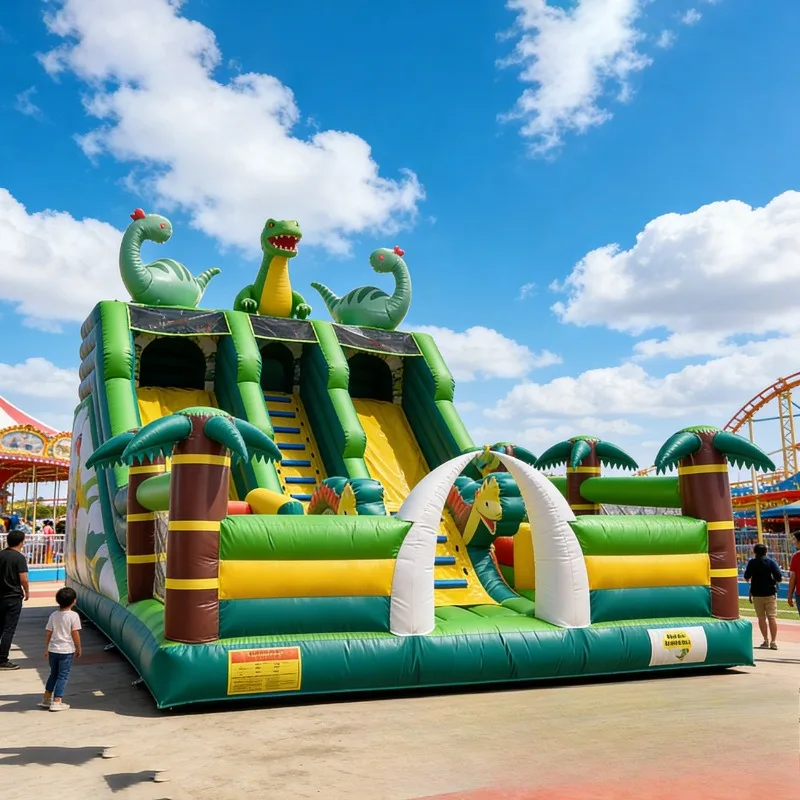 Large outdoor bouncy castle dinosaur theme trampoline slide combination naughty castle amusement equipment