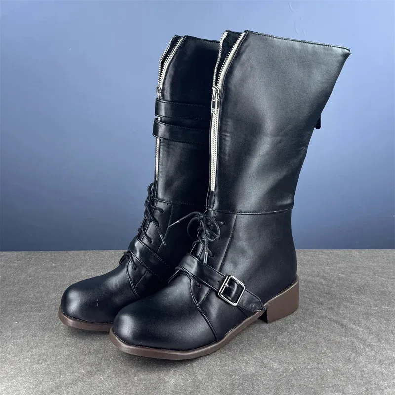 

LQGame Arknights Mon3tr обувь для косплея, ботинки, черные ботинки из искусственной кожи для женщин и девочек, карнавальный реквизит на Хэллоуин