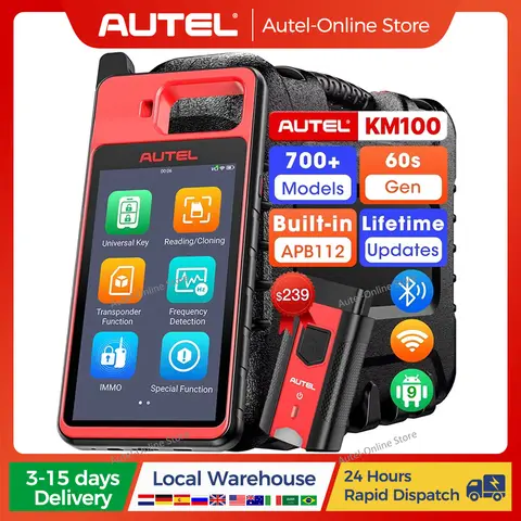 Autel MaxiIM KM100 Key Programmer KM100X IMMO Key Programming Tools Chip Read & Write, Cloning, Free Update, Lite Ver. of IM508S