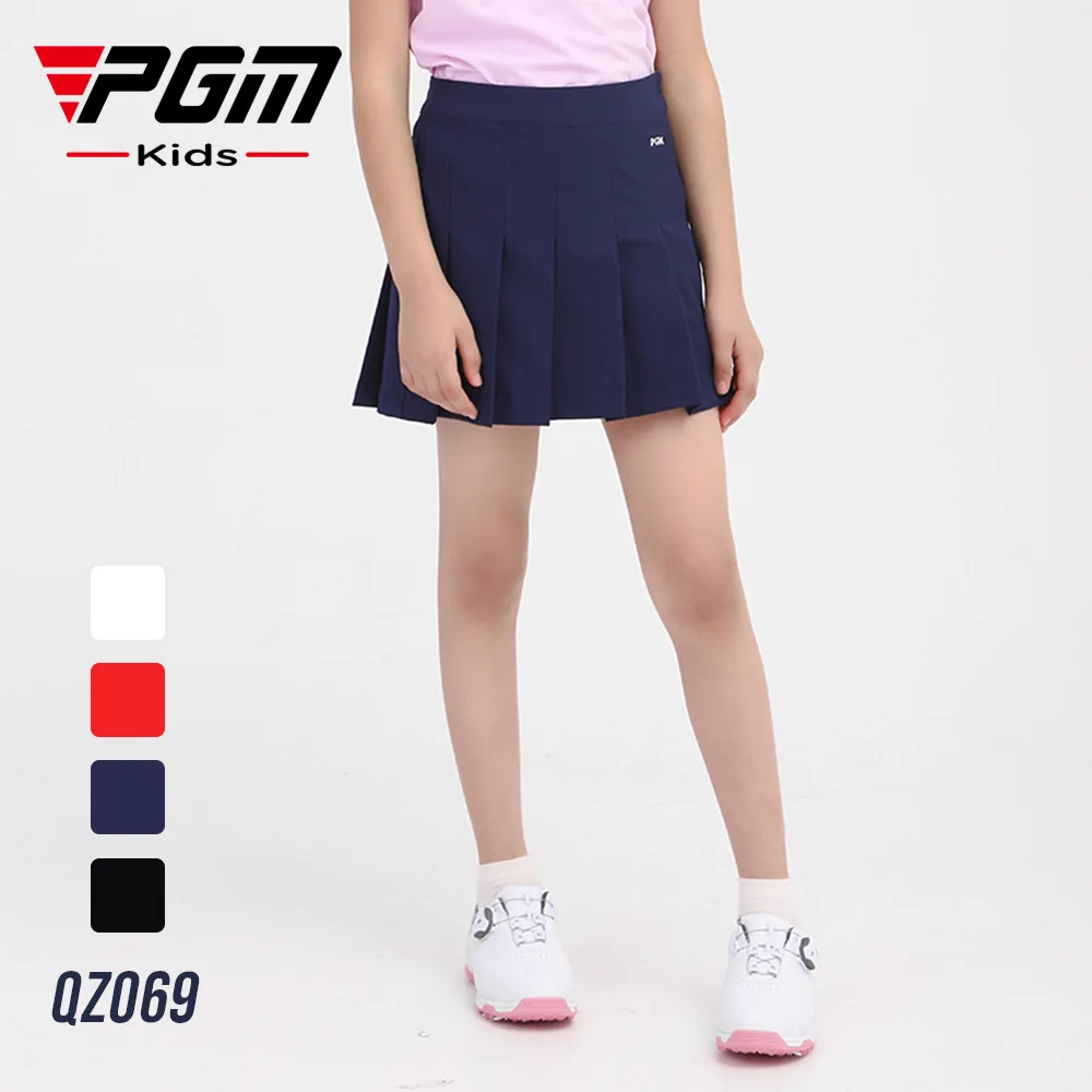 Saia de golfe Pgm para meninas, badminton, tênis de mesa, cintura alta, plissado, roupas esportivas, qz069