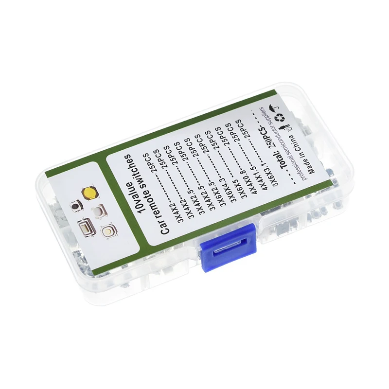 100/250pcs 10 Types Durable Car Remote Control Push Button Switch Car Switch Button Car Keys Button Touch Microswitch With Box