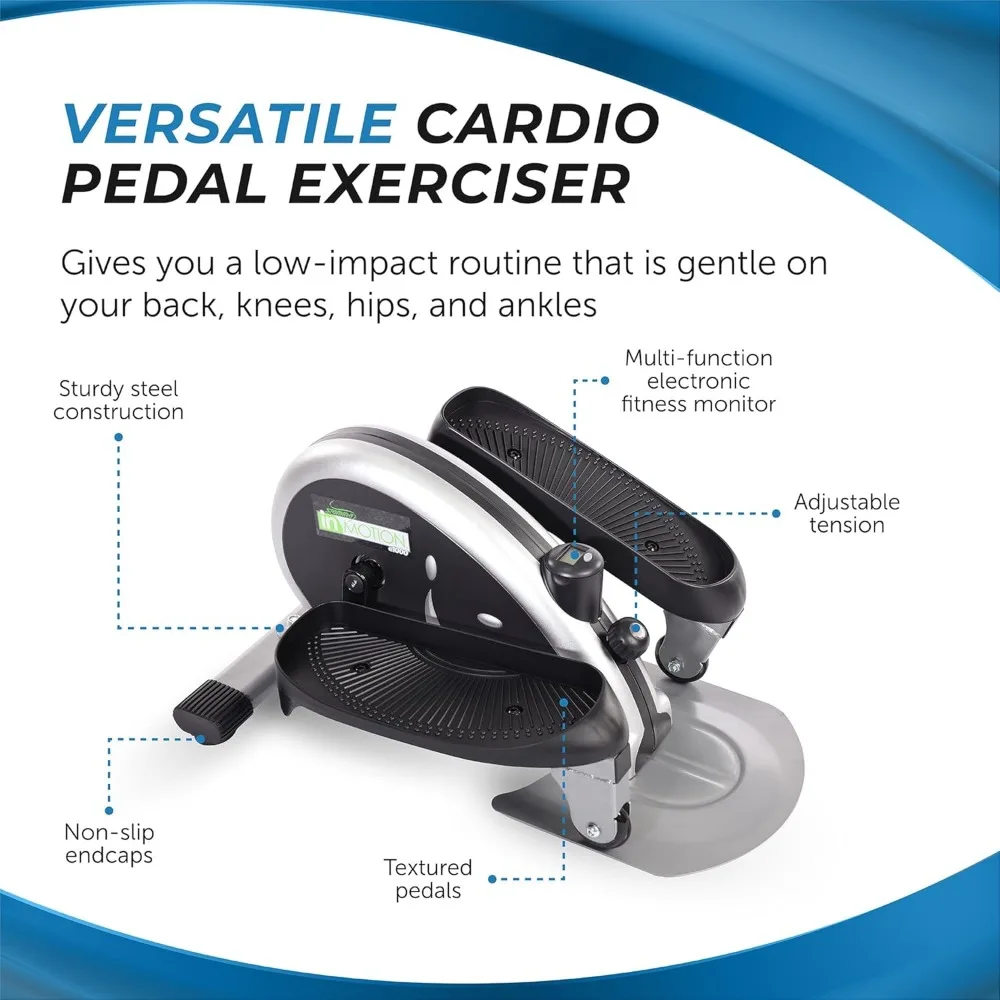 Inmotion-E1000 Compact Strider, Elíptico Sentado com Smart Workout App, Pedal Exerciser para Home Workout