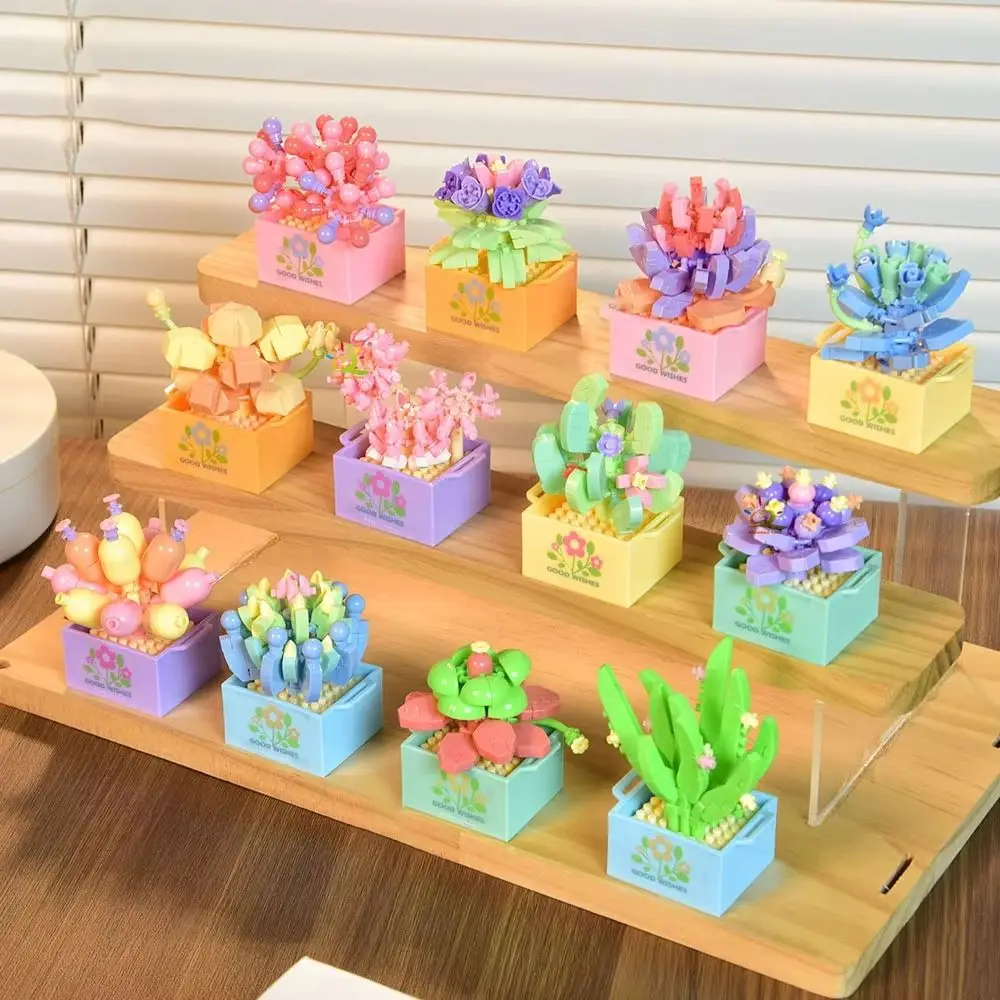 

DIY Flower Potted Building Block Home Desk Plant Decor Educational Toys Eternal Bouquet Toy Girl Brick Children Toy