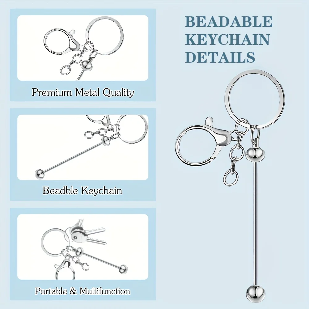 36PCS Keychain Strip Batch Beads Pendant Making Additions Backpack Decor Creative Gift Wholesale Durable Hardware Craft Supplies - view 6