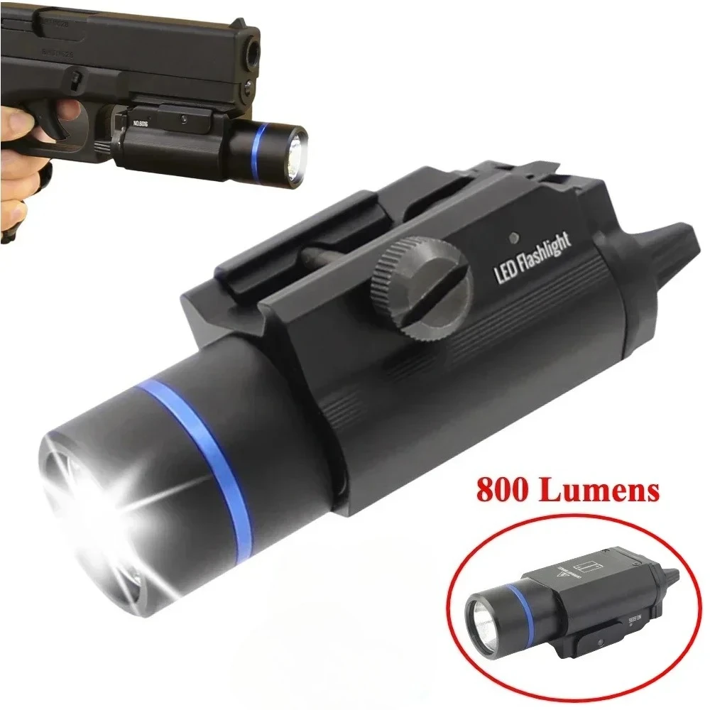 ไฟฉายยุทธวิธีโลหะ LED 800 ลูเมน รุ่น TLR-1 สำหรับติดตั้งบนรางขนาด 20 มม. อุปกรณ์เสริมสำหรับปืน ใช้สำหรับการล่าสัตว์กลางแจ้ง