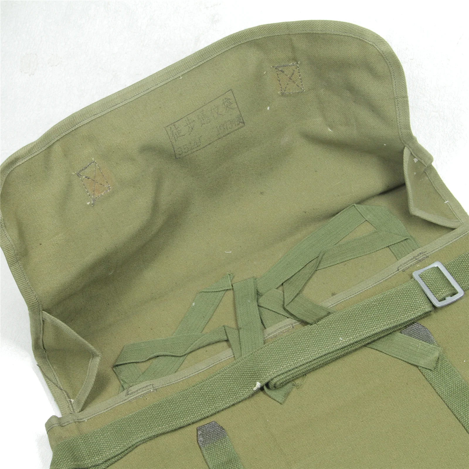 Vintage Original Chinese Military Surplus Type 65 1973\'s Army Massenger Bag Shoulder Pouch Big Size Heavy Canvas Old School