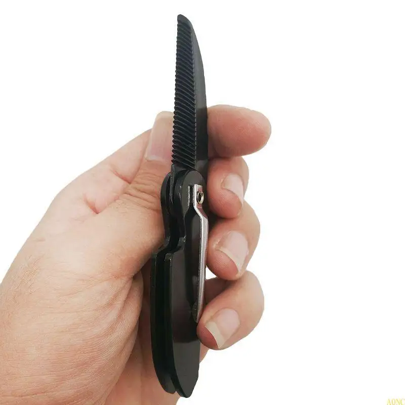 A0NC 남성용 접이식 포켓 클립 머리 콧수염 수염 빗 1개