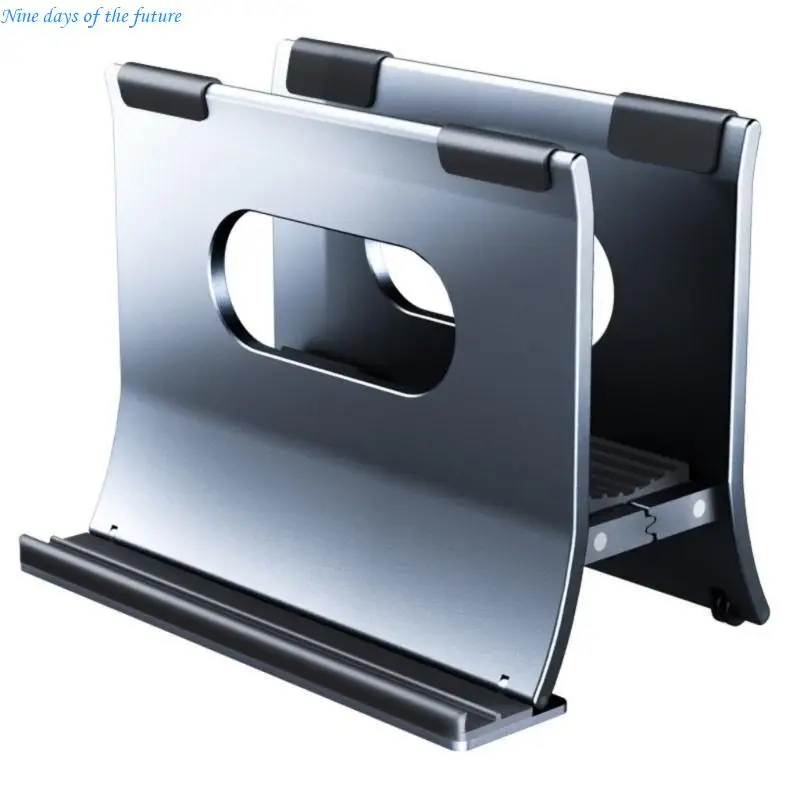 Aluminum Laptop Vertical Dock Stand Holder Gravitational Auto Lock Designing E65A