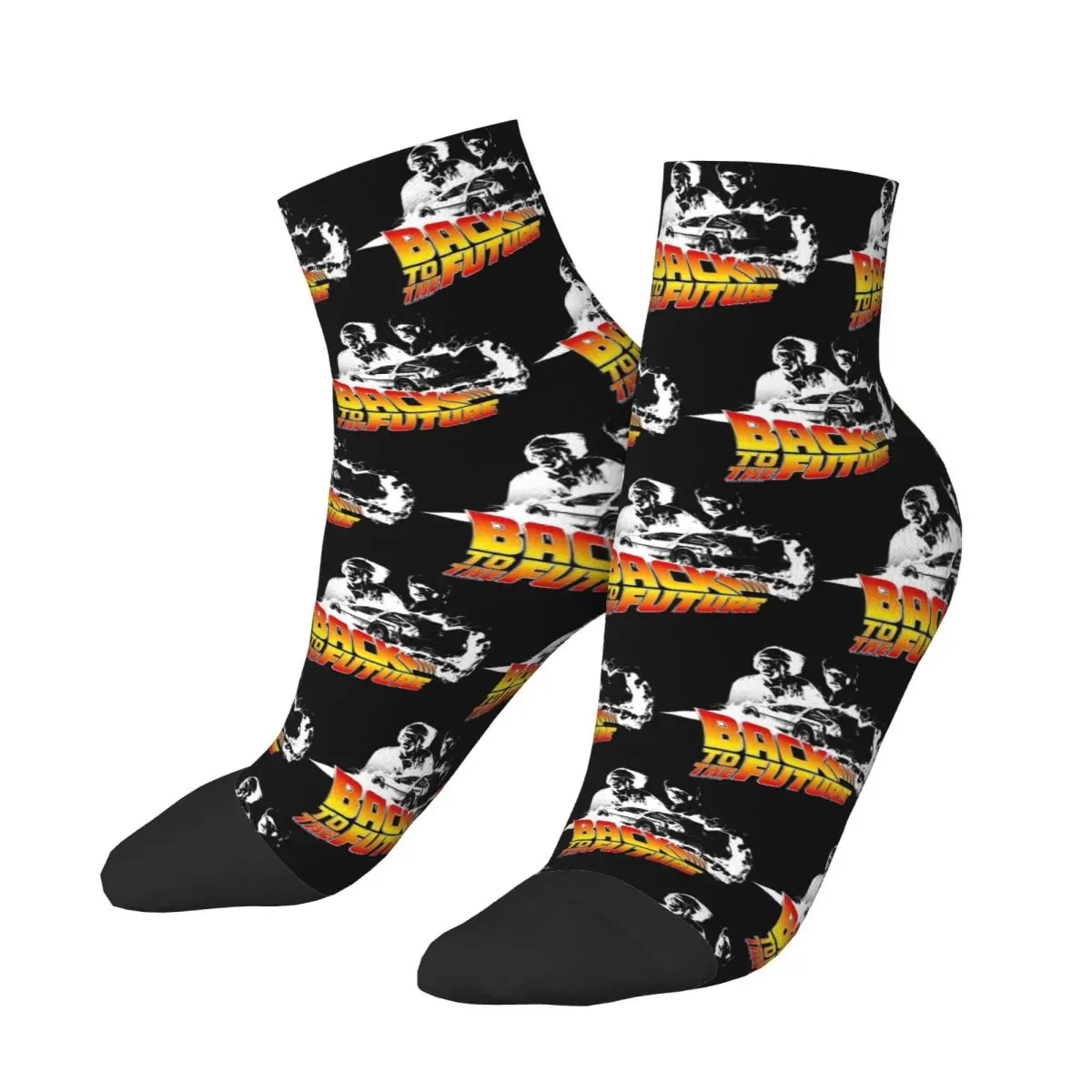 Back To The Future - DeLorean Fire Tracks Socks Harajuku Stockings All Season Socks Accessories for Man's Woman's Christmas Gift