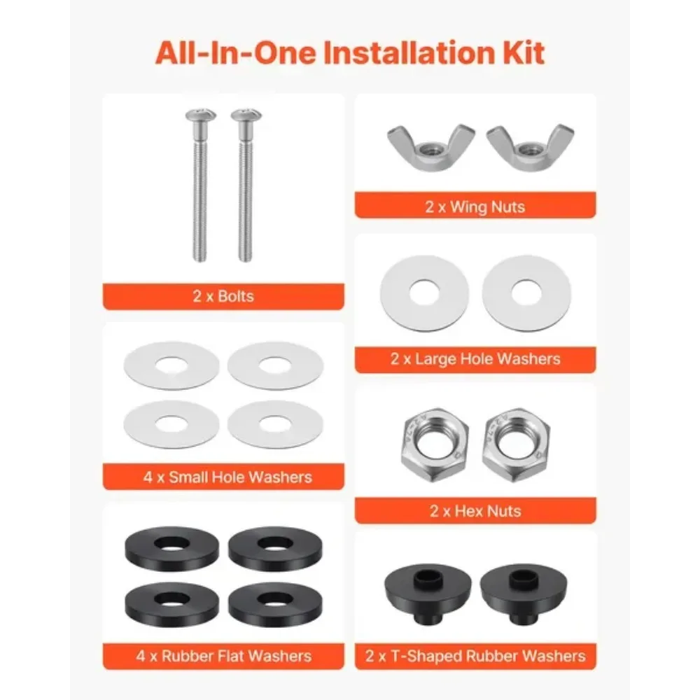 Universelles WC-Schrauben-Set zum Schüssel, robustes WC-Bolzen-Dichtungsset, 2er-Pack