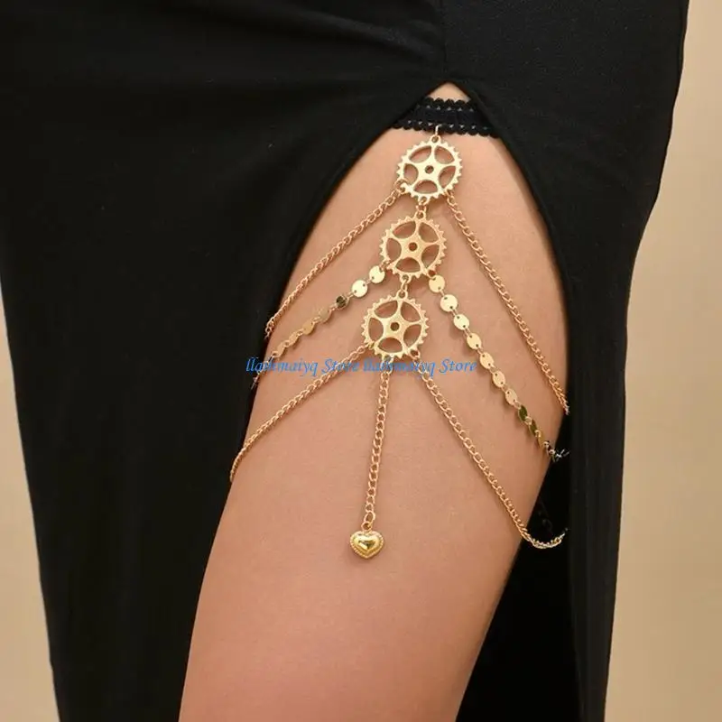 573B امرأة متعددة الطبقات الجوف خارج والعتاد سلسلة السيدات روك الصيف شاطئ البحر الساق سلسلة