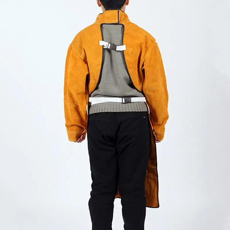 Leather Welding Apron Polyurethane Equipments Welder Thermal Insulation Protection Wears Welding Protective Aprons