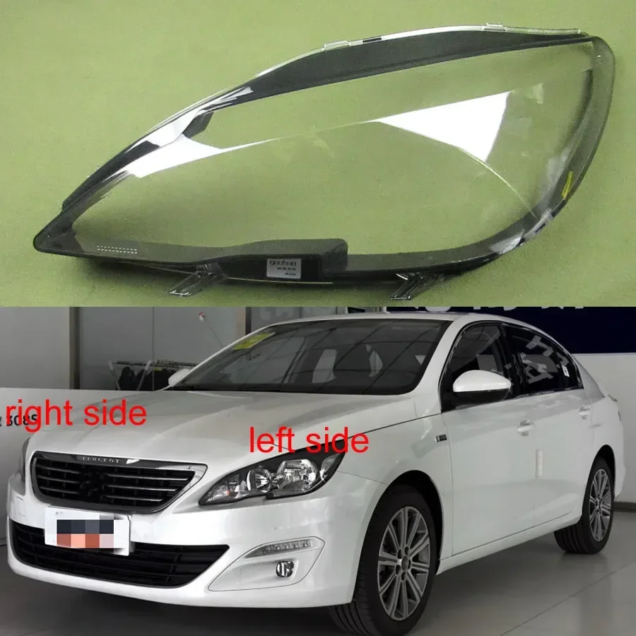 For 2014 2015 2016 2017 2018 Peugeot 408 Headlamp Lampshade Transparent Front Headlight Cover Lens Lamp Shade Plexiglass