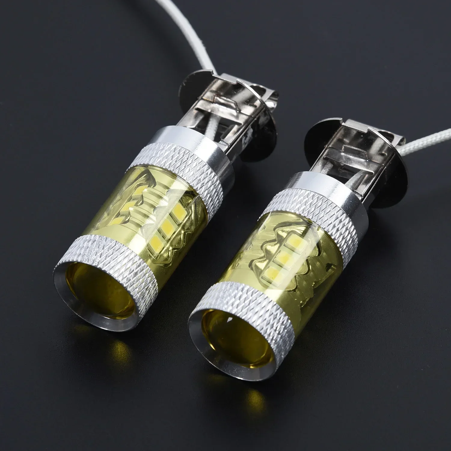 Fog LED Lights Car DC High Brightness 12-24V Saving Electricity H3 16SMD Low Power Consumption Yellow Brand New