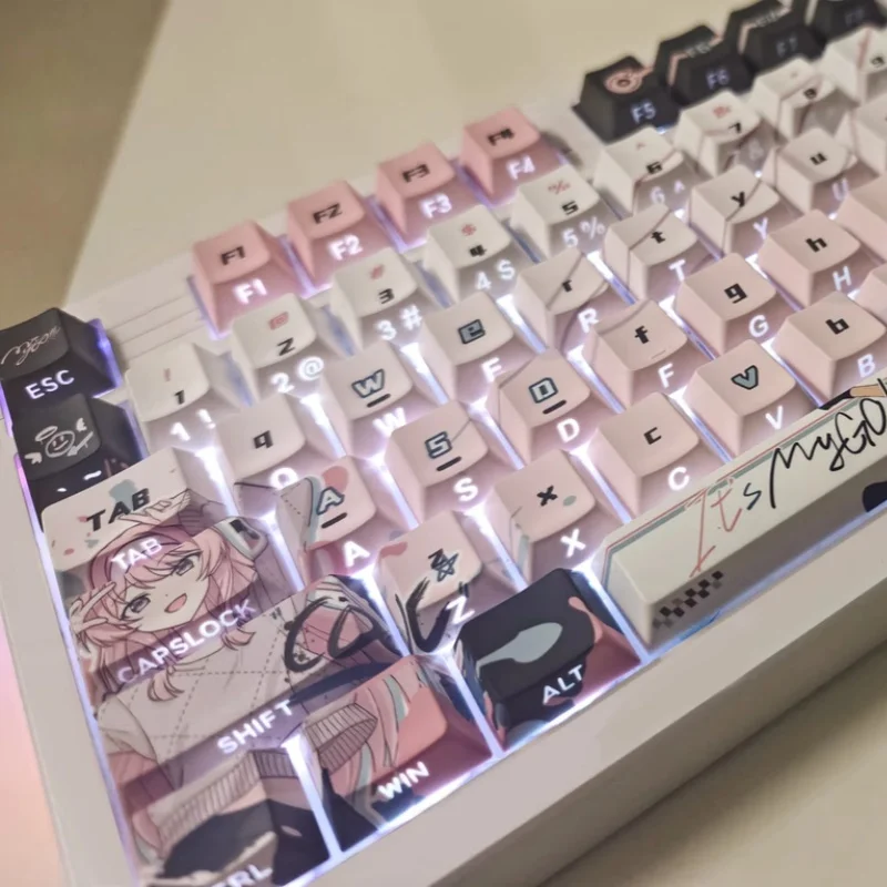 BanG Sonho! MeuGO!!!!! Anime temático keycaps Anon Chihaya personagem keycap PBT lado positivo esculpido tampa chave mecânica transparente