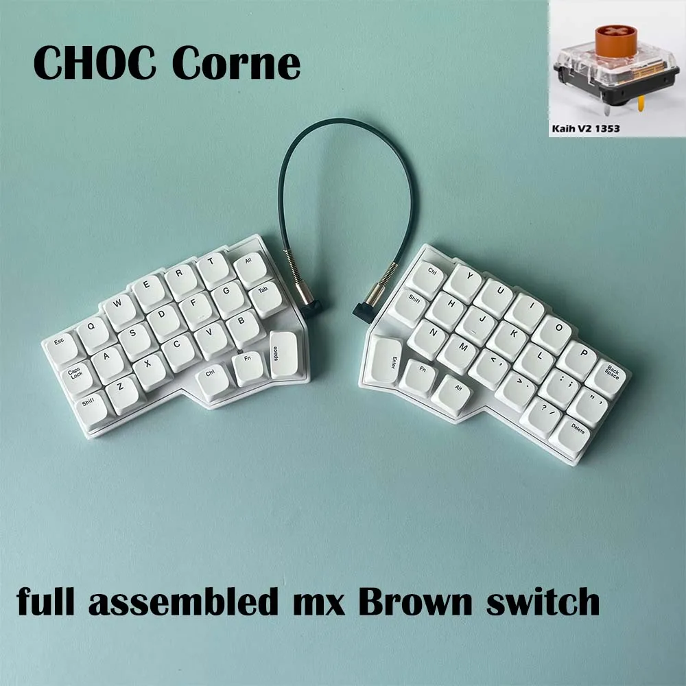 CHOC Corne Laag profiel gesplitst mechanisch toetsenbord Bedraad Hot-swap Kaih Chocalate V1/V2 Schakelaar Bedraad RGB VIAL Programmeerbaar
