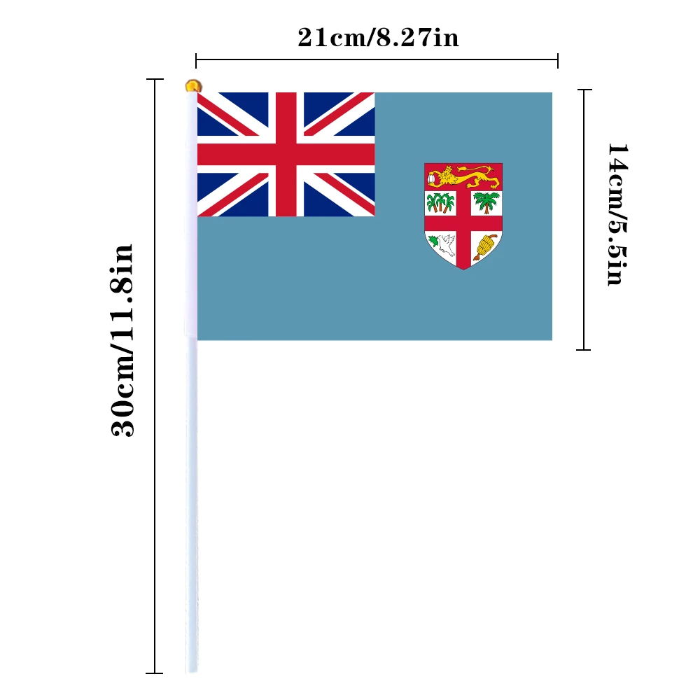 CYPOMELO Flag  Fiji national flag 14 * 21cm Fiji national flag  small holding waving flag indoor and outdoor home decoration