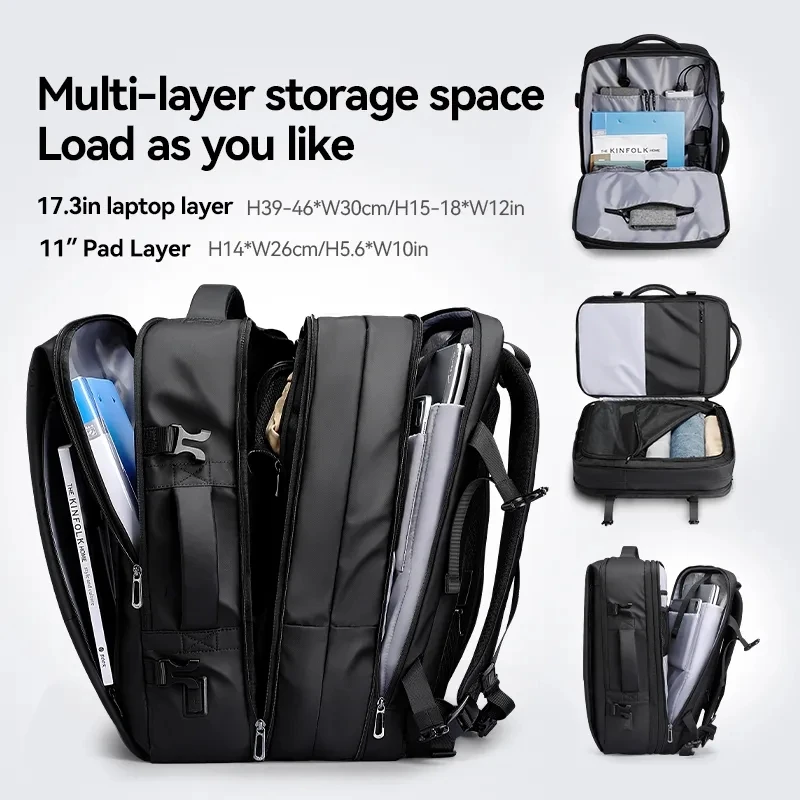 Mark Ryden Backpack Men\'s Large-capacity Laptop Bag Business Leisure Multi-function Expansion Multi-compartment Commuting Bag