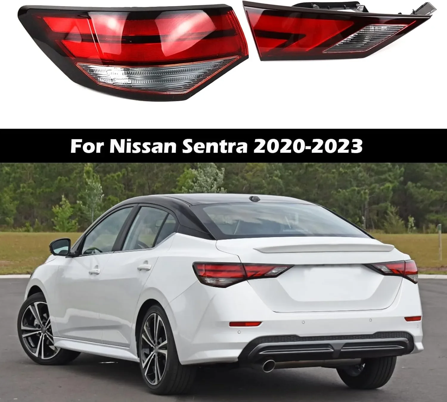 

Для Nissan Sentra 2020 2021 2022 2023, автомобильный галогенный задний фонарь, задний бампер, стоп-сигнал, указатель поворота, предупреждение