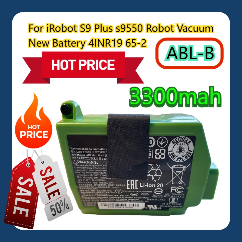 

For iRobot S9 Plus s9550 Robot Vacuum New Battery ABL-B 4INR19 65-2