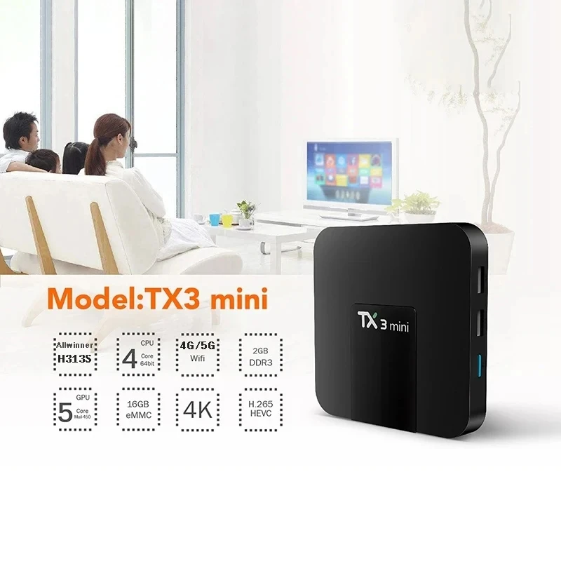 Tx3 Mini Smart Tv Box Android 10 H 313 Processor 16Gb Set-Top Box 2.4G/5G Dual Wifi Multimedia Netwerk 1080P Tv Set-Top Box Wordt Geleverd