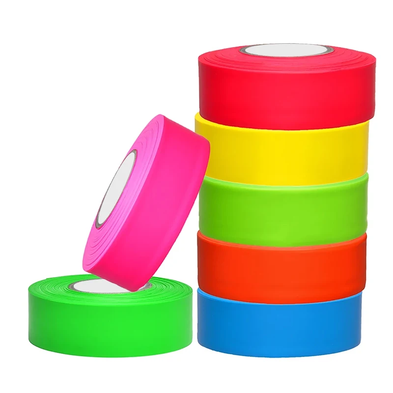 Multi Color Flagging Tape 24 Rolls 1.5 Inch x 150ft 2 Mil Non Adhesive Tape for Surveying Trail Marking