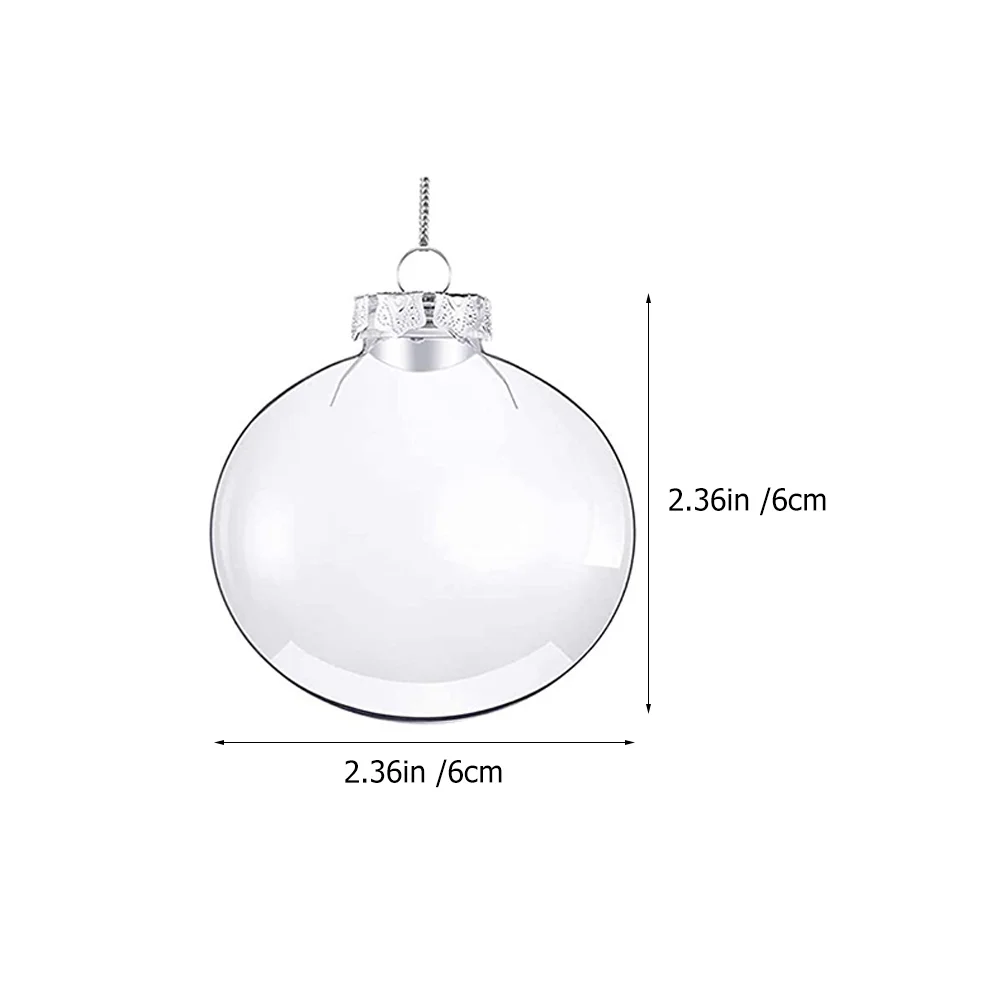 12 Pcs Flat Ball DIY Hanging Decoration Macaron Transparent Hollow Christmas (60mm Ball) 20pcs Xmas Balls Ornaments Tree Oblate