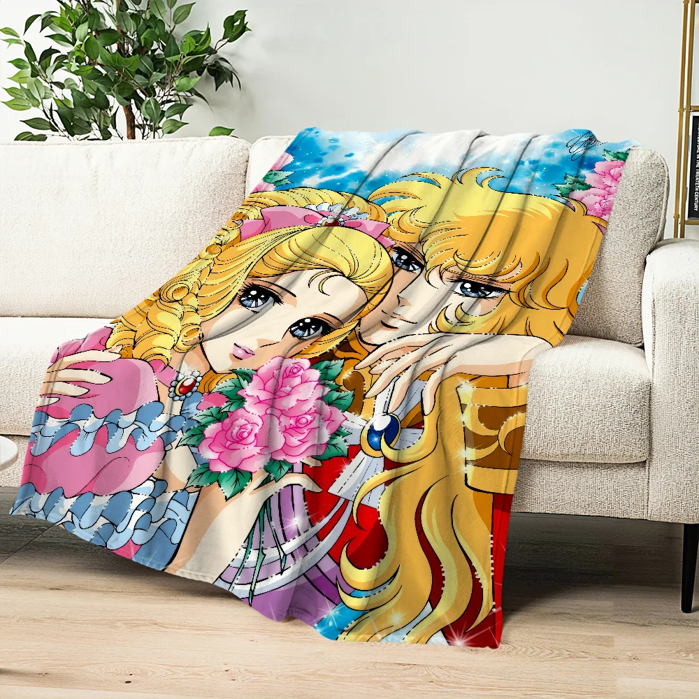 manga anime Flannel warm soft plush blanket Rose of V-Versailles sofa living room hogar Lady O-Oscar bedroom travel gift home