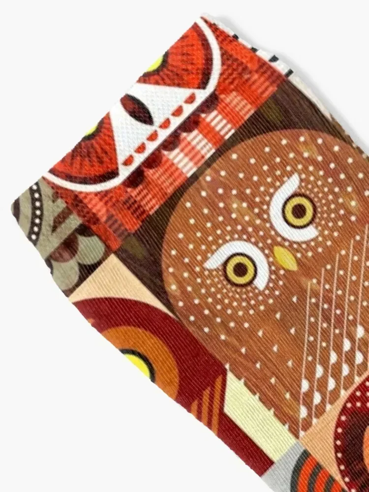 North American Owls Socks retro luxury Novelties Crossfit Socks For Man Women's