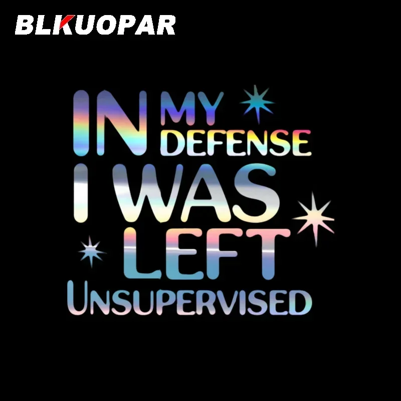 

BLKUOPAR in My Defense I Was Left Laser Text Силуэт Автомобильные наклейки Графическая наклейка Окна Мотоцикл Защита двери автомобиля