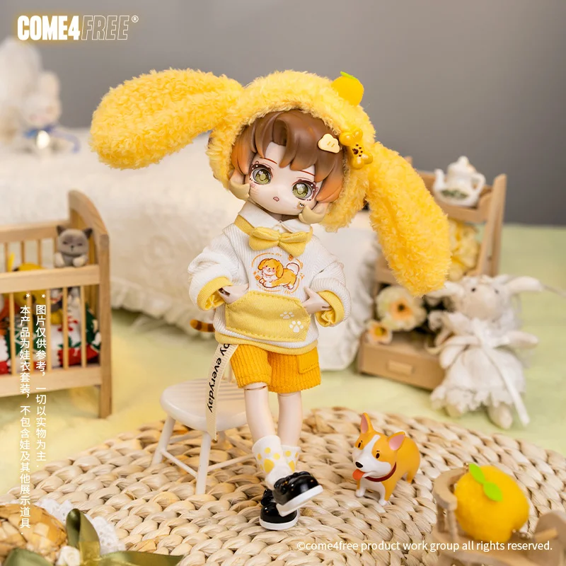 

COME4FREE Daily Collection Wang Ju BJD Baby Doll Dress Set 12 Points Skirt And Clothes Accessory Set for Dolls