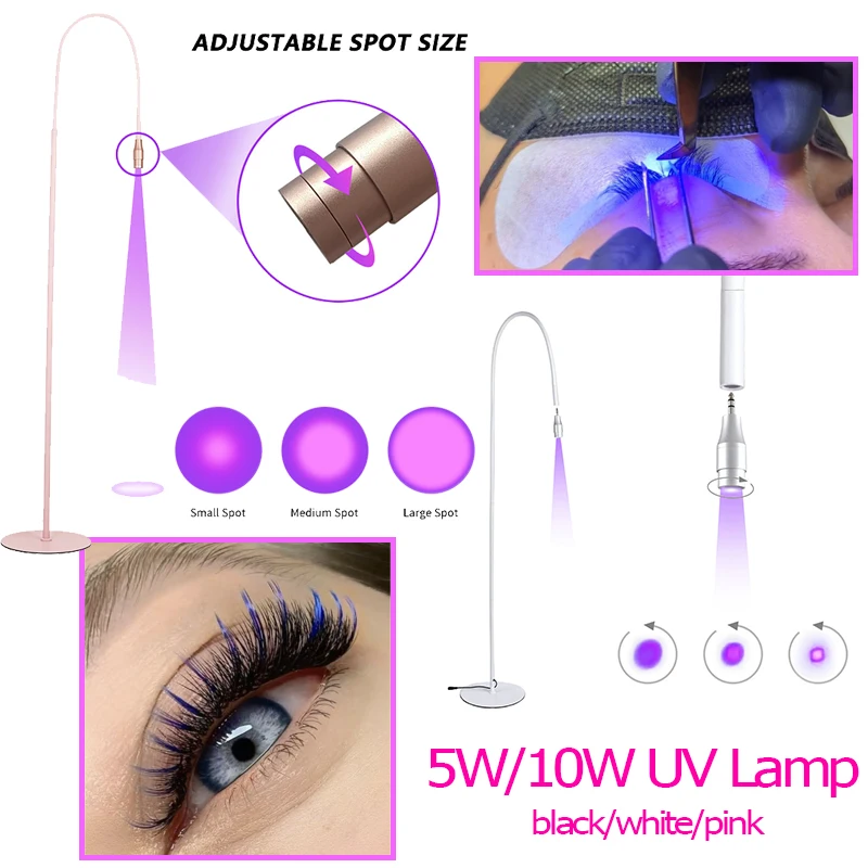 5/10w Eyelash Lamp UV Led Light Eyelash Extension System LED Eyelash Lamp Glue Cured in 1-3 Seconds 5w Uv Lamp with Foot Pedal