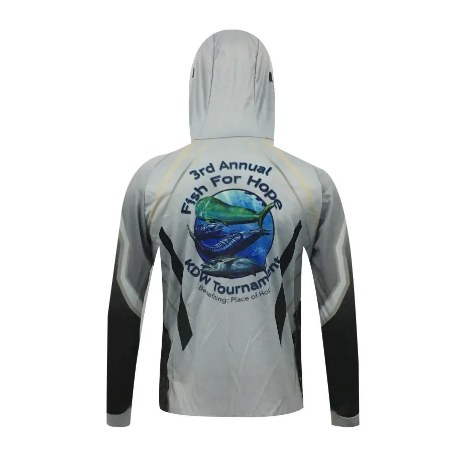 Outdoor High-Quality Sports Jersey Hooded Men's Sublimation Printing Breathable Long Sleeve Fishing Anti-UV UPF 50+ Clothes