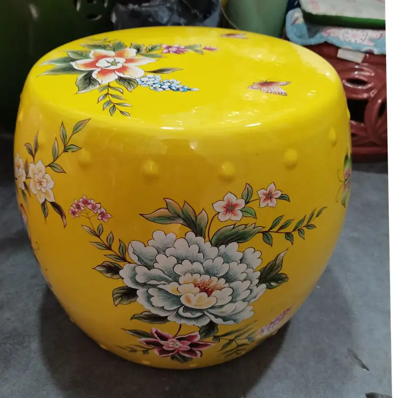 Jingdezhen Home Ceramic Drum stool Simple Modern Gold and Silver Creative Decoration Porcelain ceramic stool