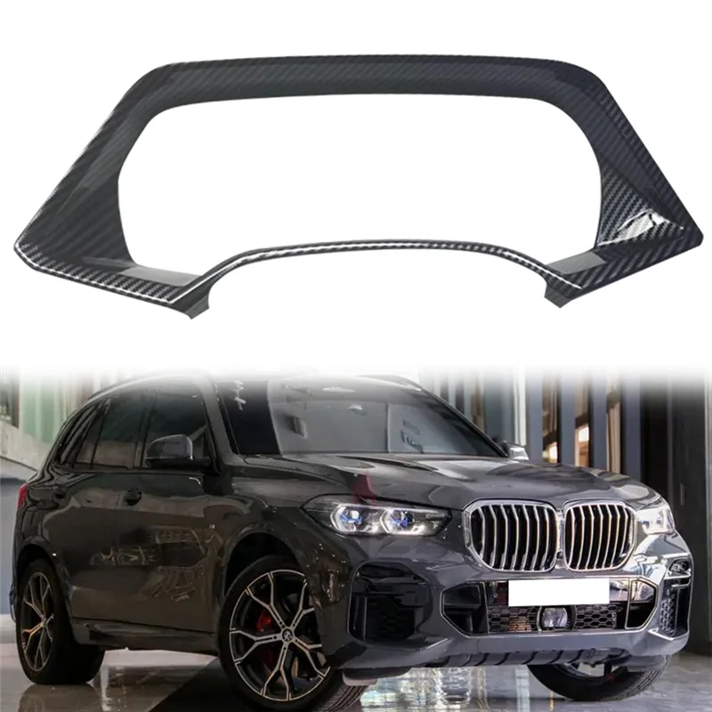 Car Carbon Fiber Interior Dashboard Meter Display Frame Cover Trim for-BMW X5 G05 2022