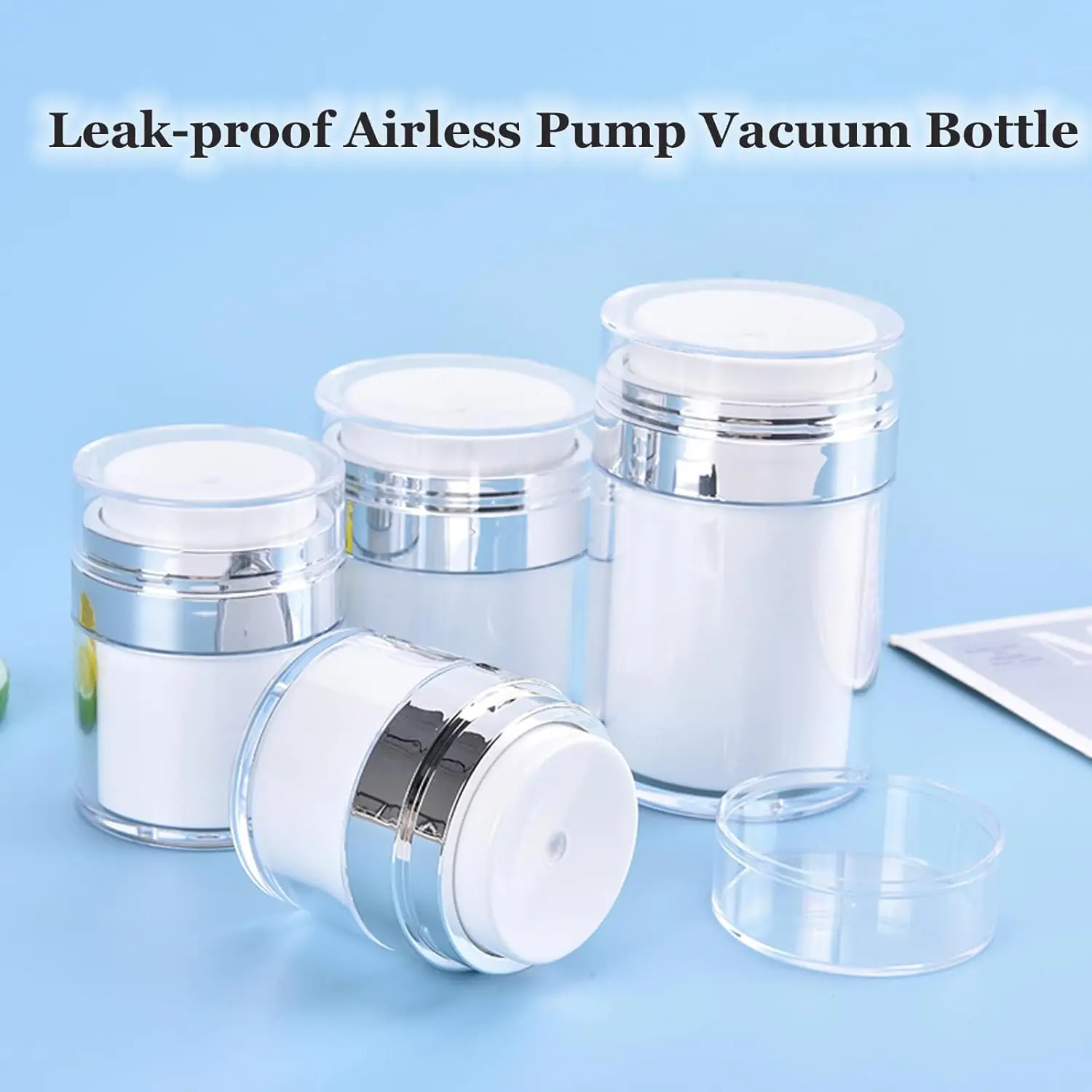 15/30/50ml Portable Travel Empty Airless Pump Jar Eye Cream Dispenser Refillable Leak Proof Cosmetic Bottle Storage Container