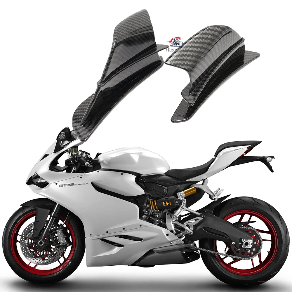 For Ducati 899 959 1198 S 1199 1299 Panigale R V4 V4S Fairing Winglet Aerodynamic Wing Kit Spoiler Motorcycle Accessories