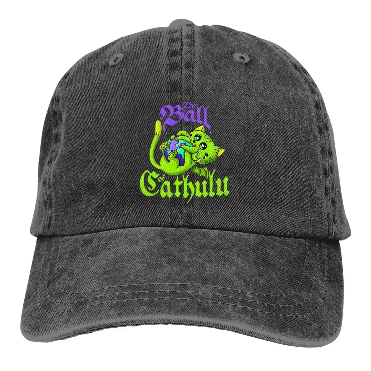 Created by Howard Phillips Lovecraft Multicolor Hat Peaked Women's Cap Cute Kawaii Cathulhu Eating The Cat Cthulhu Hats