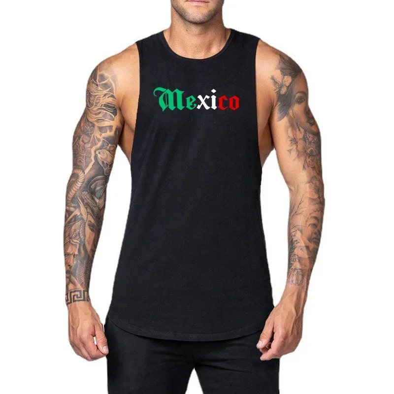 Mens Clothing Stringer Comfortable Gym Sporting Fashion Fitness Vest Sleeveless Korean Singlets Workout Muscle Cool Tank Top