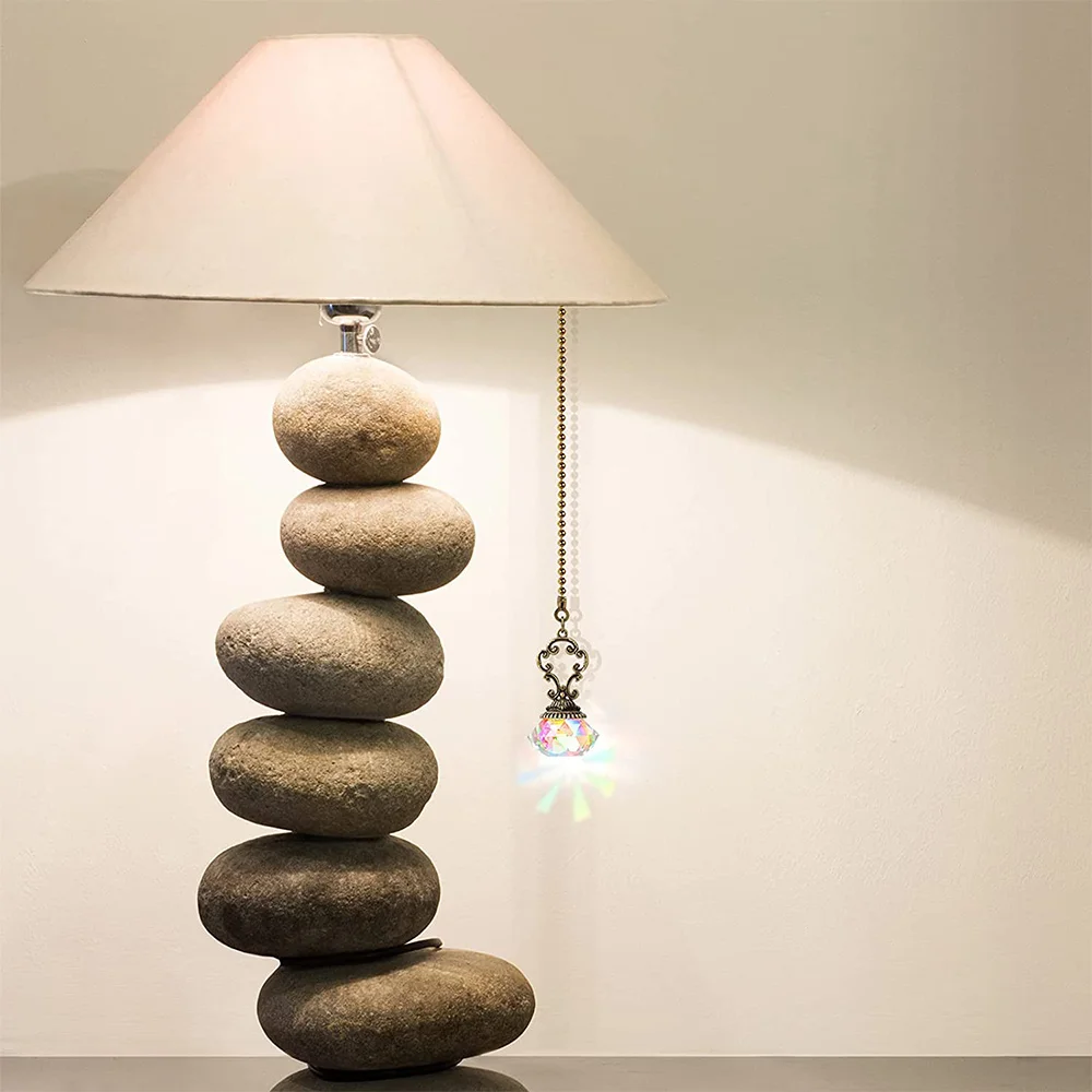 RIRI 4 قطع مروحة سقف كريستالية اصطناعية سلاسل سحب سلسلة تمديد مع موصل لمصباح مكتب مروحة السقف الخفيفة